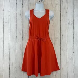 Athleta Orange UPF 50+ Tie Waist Savannah Strap Activewear Tank Dress Size XS